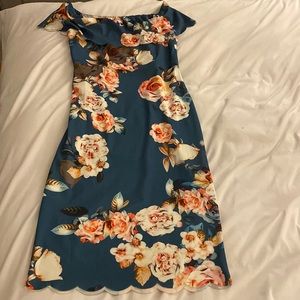 Floral bodycon scallop bottom
